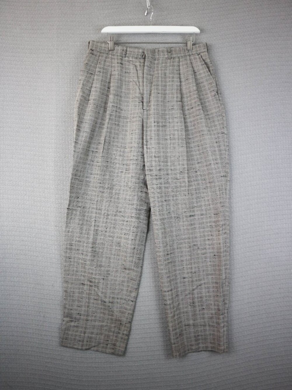 Union Made Polyester Viscose Vintage Straight Cut Trousers 33W